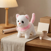 Interactive Cat Toy Electric Stuffed Cat Toy Realistic Meowing