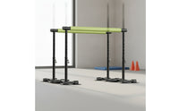 Adjustable Height Rehabilitation Parallel Rails Widened Base Walking Rehab Bar Side Knobs Parallel Rails Green Handrails