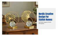 Nordic Crystal Sphere Decoration, Creative Iron Art, Luxury Accent for Living Room, Office, Study, Entryway, Wine Cabinet