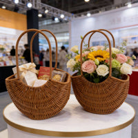 Rattan Flower Basket Decorative Wicker Flower Basket Lightweight for Living Room