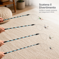 Interactive Cat Wand Toy with Realistic Butterfly and Insect Refills
