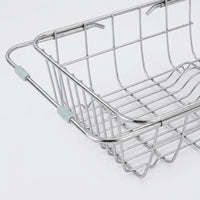 Stainless Steel Colander Kitchen Sink Colander, Expandable Dish Draining Basket and Vegetable Washing Basin for Modern Kitchen Storage Over Sink