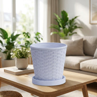 Plant Pots with Self Watering Drainage Tray, Durable Plastic Flower Pots, Modern Planter for House Plants and Outdoor Plants, Indoor Garden Pots