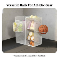 Exercise Mat Storage Rack Versatile Athletic Gear Holder Mobile Casters Exercise Mat Holder for Garage