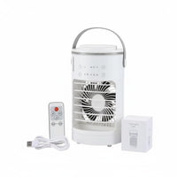 Large 600ml Water Reservoir Desktop Misting Fan 3 Speeds USB Air Conditioner Fan Adjustable Timer for Office, Bedroom, Dorm Room