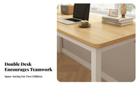 2 Person Desk Spacious Desktop Double Workstation Sturdy and Stable Double Workstation Desk for Roommates, Remote Workers