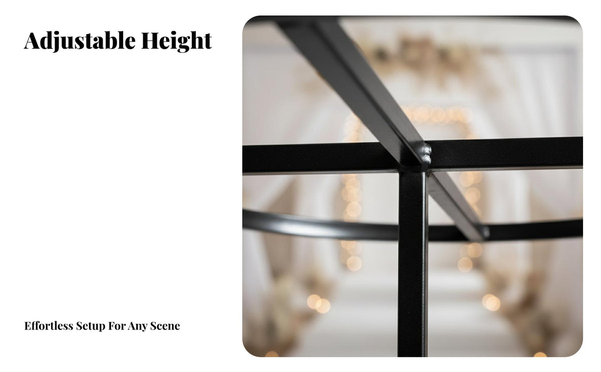 Ideal Photo Backdrop Metal Hoop Frame Easy Assembly Hoop Pillar Flower Stand Stable Design Metal Wedding Arch Stand Detachable for Party