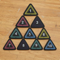 10 Pieces Wear-Resistant Triangular Floor Marker Rounded Corners Numbered Training Marker Colored Border Lines Sports Gear Indoor Outdoor
