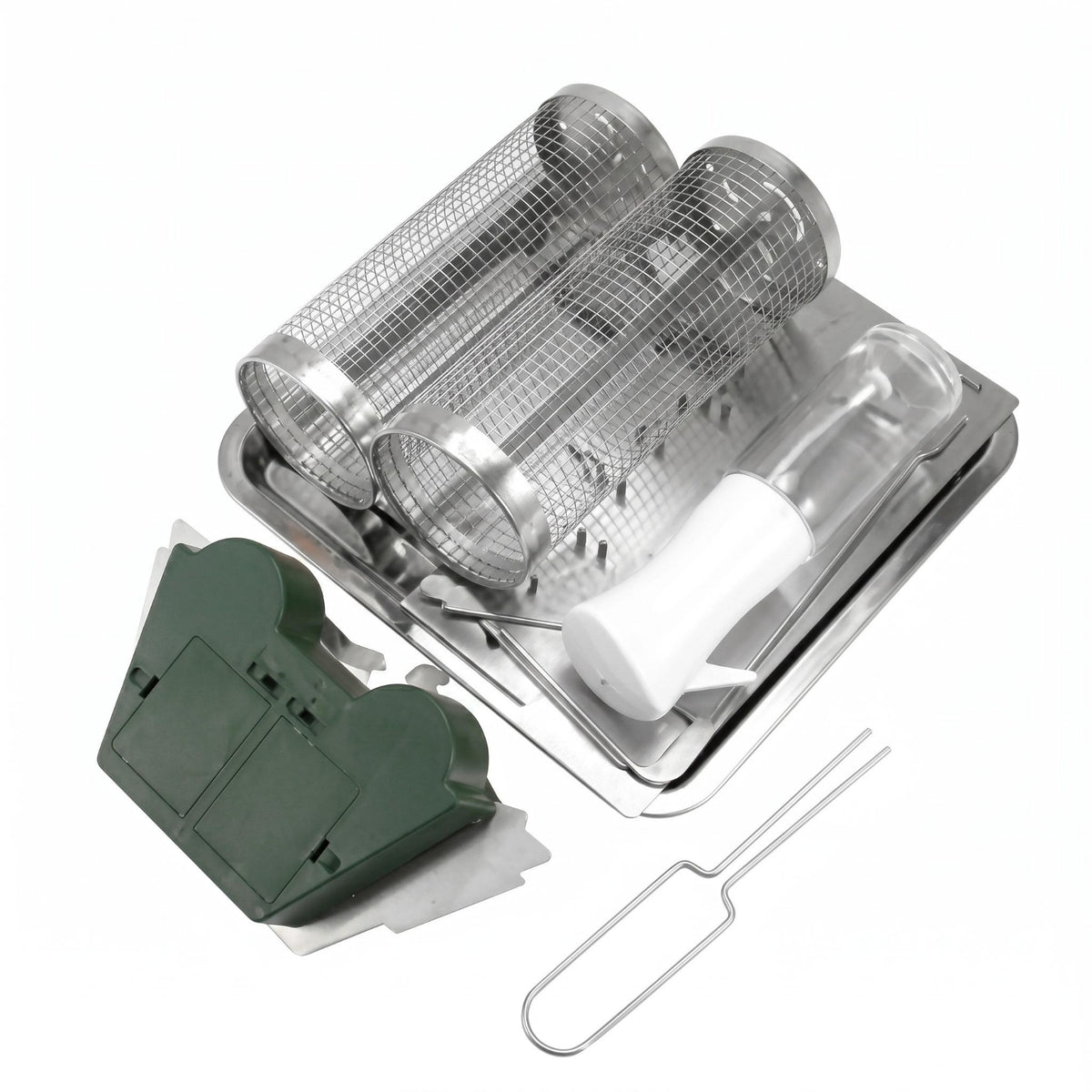Electric Barbecue Grill Cage drips Tray Rotating BBQ Basket Rust-Resistant for Tabletop