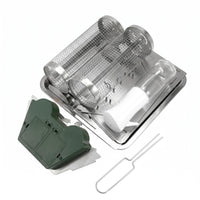 Electric Barbecue Grill Cage drips Tray Rotating BBQ Basket Rust-Resistant for Tabletop