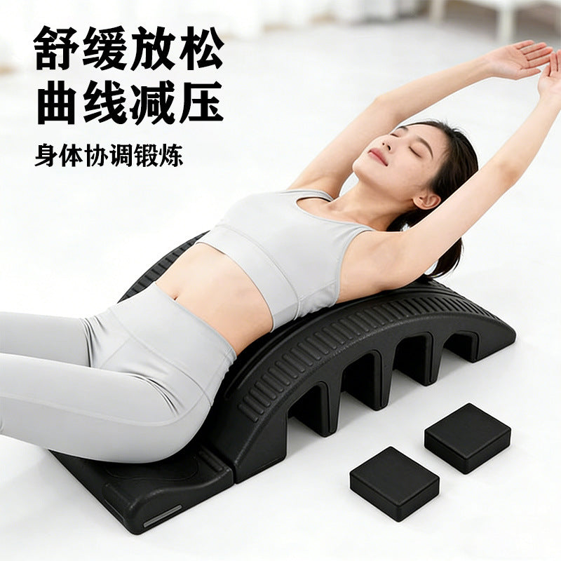 Pilates Spine Corrector for Spinal Curvature Relief, Yoga Lumbar Fitness Traction Trainer