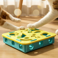 Cat Puzzle Maze with Bell Balls Hide and Seek Felt Cat Maze Toy Mental for Cats, Kittens