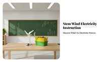 Three Blade Wind Power Car Kit Sporty Design Wind Turbine Toy Car Decorative Graphics