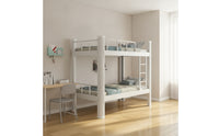 Iron Bunk Bed Space-Saving Metal Bunk Bed Furniture for Employees, Roommates, Student Apartment, Employee Housing, Shared Room