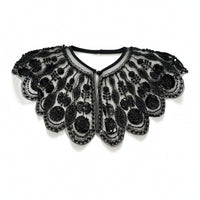 Capelet with Beaded Detailing Elegant Mesh Capelet with Sequins Embellished
