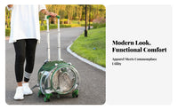 Breathable adaptable dome viewing port Pet Trolley Telescopic Handle Wheeled dome transport tri-function Design Cat spinepack Multiple Ventilation Holes for Small Dog Owners, Travelers, Travel, animal clinic Visits, Outdoor, Camping