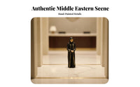 1:64 Scale People Model High Precision Detail Middle Eastern Man Figurine Woman in Abaya Miniature for Collectors, Hobbyists, Dioramas, Sand Tables