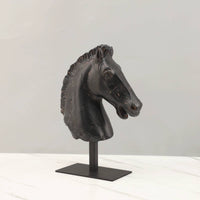 Horse Head Sculpture Rustic Horse Head Statue Retro for Entryway, Study