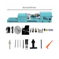 Multi-Functional Multifunctional Bead Lathe Variable Speed Mini Lathe Machine Long-Lasting Aluminum Alloy Body for Hobbyists, Beginners