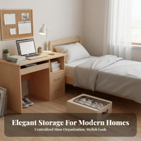 Transparent Shoe Container Space-Saving Organizer Box Stackable for Under Bed
