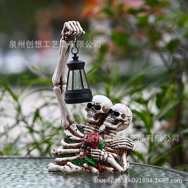 Halloween Solar Skull Lantern Decoration for Outdoor Garden