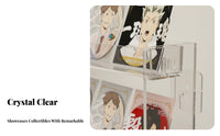 High Clarity Multi-Tier Wall Rack Space Saving Display Shelf Modern Design Collectibles Organizer Raised Baffle for Anime Fans, Young Adults, Dorm Room, Bedroom, over Desk, Entryway