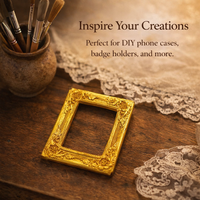 Small Picture Frame Resin Material for Phone Case Decoration and Craft Projects, Baroque Style Vintage Photo Accessory for DIY Enthusiasts