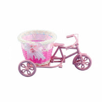 Rattan Flower Basket Sturdy Woven Tricycle Flower Basket Long Decorative Tricycle Planter for Gift Shop