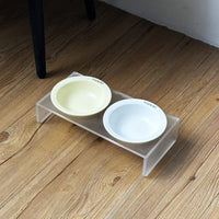 Ceramic Pet Bowl with Simple to Clean to Clean Acrylic Bowl Stand Dishwasher Raised Feeding Station for Cats, Kittens