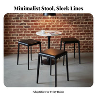 Light Luxury Design Stackable Saddle Stool Space-Saving Backless Saddle Stool Modern Design Dining Seat Long-Lasting Construction for Guests, Homeowners, Restaurant Owners, Living Room, Waiting Area, Kitchen, Basement