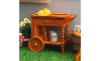 1:12 Dollhouse Handcart with Wheels Dollhouse Serving Cart Miniature Furniture for Model Hobbyists
