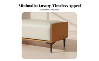 Light Luxury End-of-Bed Bench Italian Inspired Long Stool Minimalist Design Accent Seating adaptable Use for Boutique Owners, Interior Designers, Apartment Dwellers, Clothing shop, Living Room, Walk-in Closet, Entryway