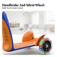 2-in-1 Transformable Three-Wheeler Flashing Tires Transformable Three-Wheeler Stable 3-Wheel Design Push Scooter for Toddlers, Preschoolers, Outdoor