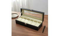 Wood Grain Watch Storage Box Multi-Functional Watch Collection Display Case Large Capacity Metal Clasp