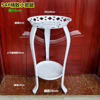 European Style Wrought Iron 2-Tier Plant Stand for Balcony Garden Indoor Outdoor