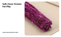 100 Pieces Glitter Pipe Cleaners Creative DIY Tinsel Glittery Tinsel Chenille for Kids, Arts and Crafts, School Projects, Holiday Crafting