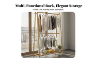 Sturdy & Long-Lasting Heavy Duty Clothing Rack Easy Assembly Freestanding Clothes Rack with Shelf Space-Saving 2-Tier Clothing Organizer Large Capacity for Homeowners, Boutique Owners, Bedroom, Dorm Room, Entryway, Basement