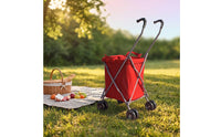 Portable Foldable Shopping Cart Washable Shopping Cart with Wheels Long-Lasting Folding Trolley Sturdy for Apartment Living, Camping