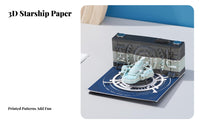 Futuristic-Fi Themed Spaceship Memo Block Decorative Ornament 3D Paper Sculpture Calendar Creative Gift for Students, Adults, Study Room
