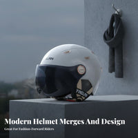 Motorcycle Half Helmet CCC Certified Retro Half Helmet Four-Season Guarding Headwear for Motorcyclists, Men, Daily Commuting, City Riding, Road Trips