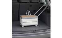 Rolling Storage Box with Wood Lid Wheeled Storage Chest with Handle Rugged for  , Picnic