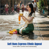 Ethnic Dai Women's Costume, Water Splashing Event, Yunnan, Thailand, Travel Photography