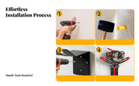 Ice Fishing Auger Holder Sturdy Wall Mounted Tool Hanger Space Saving Wall Mount Tool Rack for Gardeners, Workshop, Basement