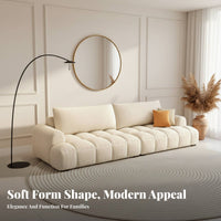 Rounded Sofa Modern Minimalist aesthetic Living Room Furniture abrasionResistant Sectional Couch for Apartment Dwellers, Small Spaces, Lounge Area, Bedroom