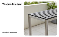 Weather-withstandant Long Pub Table and Stools Space-Saving 3-Piece High-Top Table and Stool Set Easy to Clean Outdoor Furniture sturdyDuty for Apartment Residents, Business Owners, Balcony, Patio, Garden, Rooftop