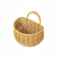 Wall Mounted Storage Basket Easy to Clean Imitation Rattan Hanging Basket Kitchen Storage Holder Breathable Design for Entryway