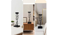 Candle Holder with Square Base Black Metal Candle Holder Candlestick Holders Abstract Candlestick Stands Calligraphic