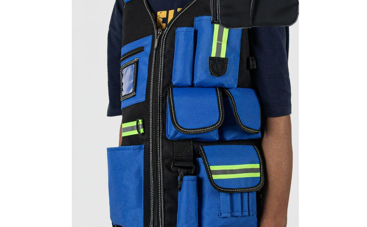 Multi-Pocket Tool Vest Heavy Duty Electrician Tool Vest Adjustable Fit Work Gear for Carpenters, Construction