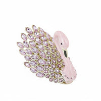 Hand-Painted Enamel Hinged Swan Jewelry Box Elegant Design Crystal Swan Trinket Box Secure Closure for Vanity
