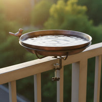 Detachable Design Bird Feeder Bath Combo Easy to Clean Balcony Bird Bath Feeder Weather-Resistant Heavy-Duty Metal for Patio, Garden